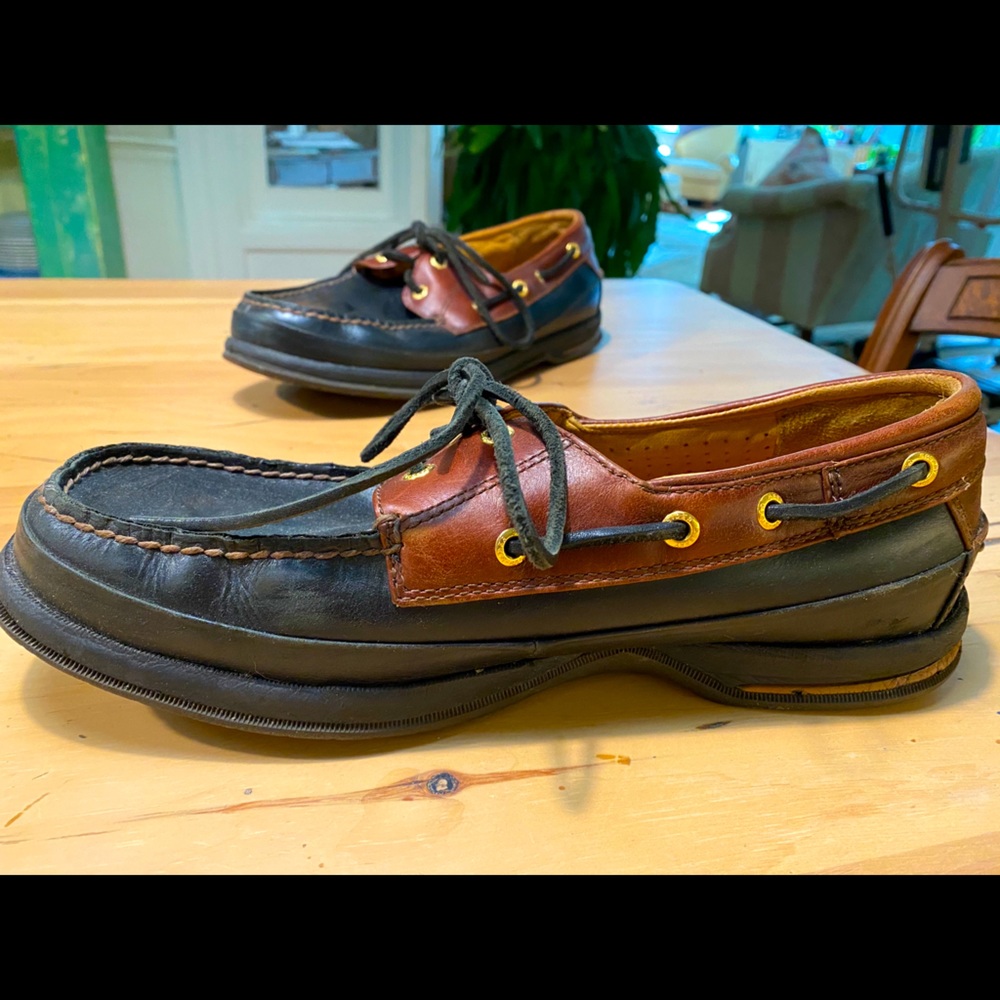 Men’s Sperry boating shoes black/brown leather